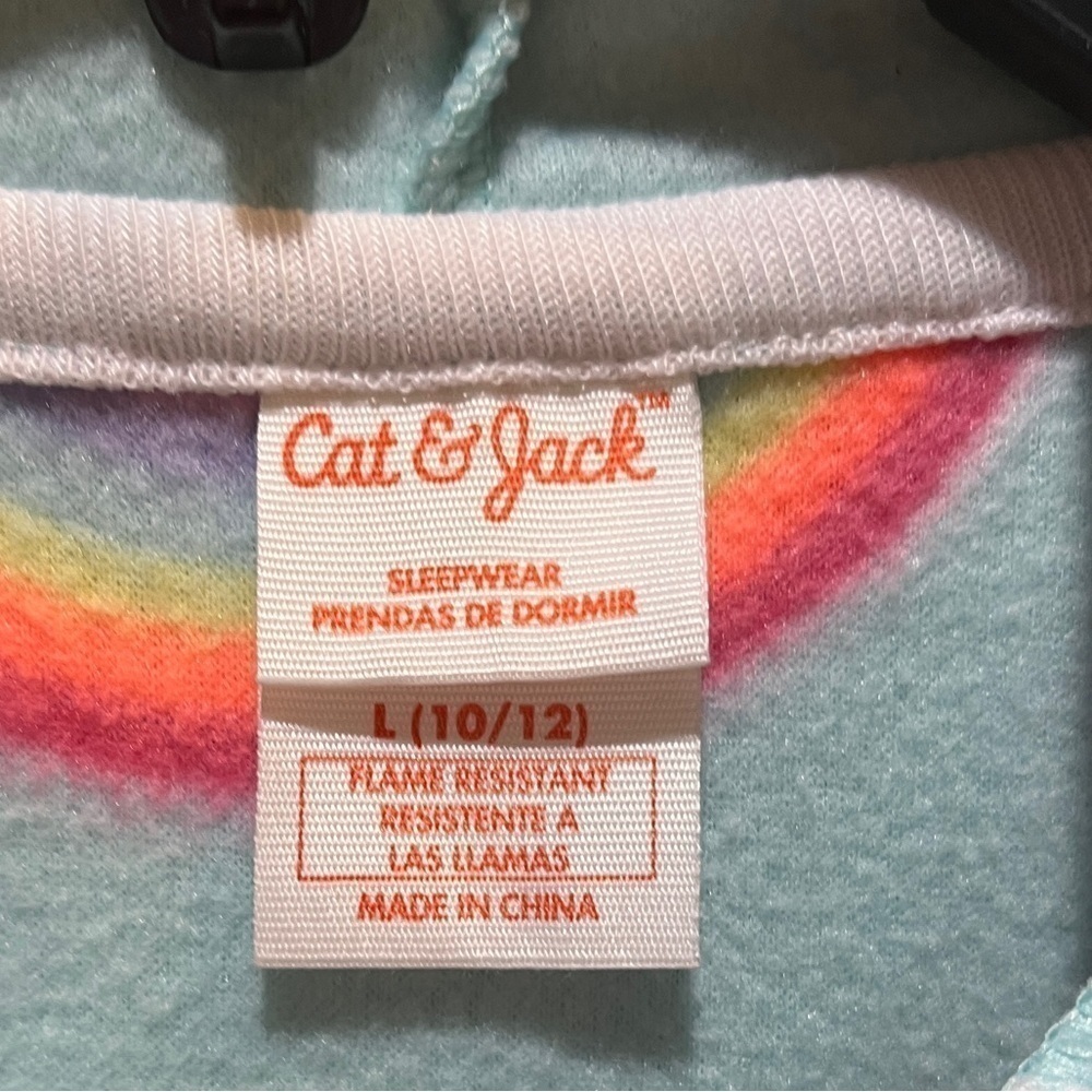 Cat & Jack Unicorn Fleece One Piece Zip Front Pajamas Sz 10/12 Girls - Picture 11 of 11